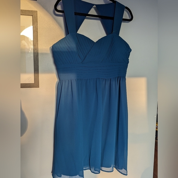 Modcloth Blue/teal flowy dress - Picture 3 of 12